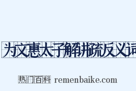为文惠太子解讲疏反义词是什么意思的图片
